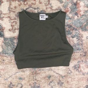 Princess Polly Size 4 Army Green Tank Top